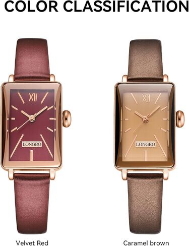 ساعات صغيرة مربعة كلاسيكية للنساء، ساعة يد نسائية بحزام جلدي من حجر الكوارتز، ساعات يد نسائية مربعة أنيقة مقاومة للماء in Kuwait
