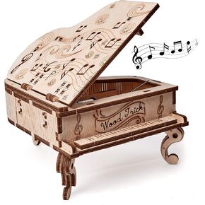 Wood Trick Dancing Ballerina Music Box Kit Swan Lake, DIY Wooden Musical Box Ballerina - 3D Wooden Puzzle, Assembly Toy, Brain Teaser for Adults and Kids