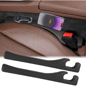 Car Seat Gap Filler Organizer Cup Holder Universal Fit Car SUV Truck Accessories Car Seat Storage Box Things from Dropping (Black, Driver'+Passenger's Seat)