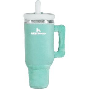 Nestpark Tumbler Cup Funny Dog Toy - Parody Plush Squeaky Crinkle Dog Toy (Mint Green)