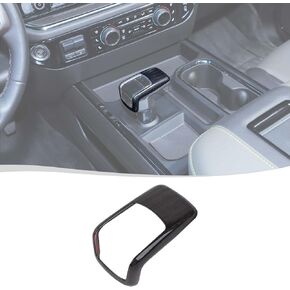 Voodonala for Chevy Silverado 2022+ Gear Shifter Knob Cover Interior Knob Trim Cover Compatible with Chevrolet Silverado 2022+(Carbon Fiber Black,ABS) for New Model Interior
