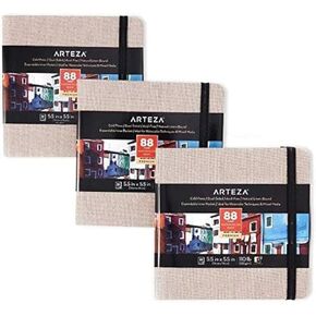 ARTEZA Watercolor Paper, 14 Sheets, 9x12 Inches Water Pad, 140lb/300gsm, 100% Cotton, Double-Sided, Hot Press, Acid Free Art Paper in Saudi Arabia