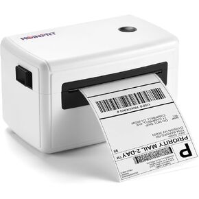 Bluetooth Thermal Label Printer – Thermal Shipping Label Printer – 4 x 6 Label Printer for Small Business, (White)