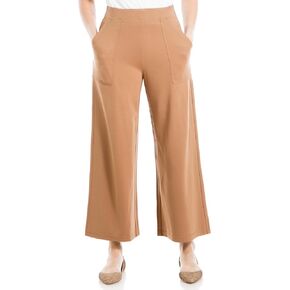 Max Studio Women's Spring 2023 Effortless Ponte Casual Wide Leg Versatile Crop Everyday Pant
