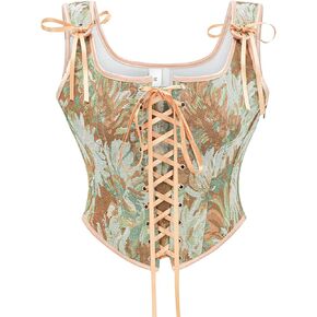 NSPSTT Renaissance Corset Women Floral Corset Tops for Women Lace Up Corset Bustier