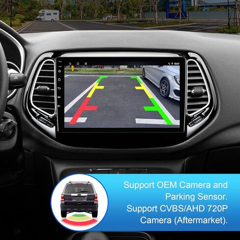 10.1-inch Android 12 Double Din Car Stereo for Jeep Compass 2 MP 2017-2019 IPS Touchscreen Screen Car Radio with Carplay & Android Auto Support Backup Camera GPS FM Navi BT SWC in Kuwait