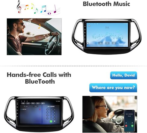 10.1-inch Android 12 Double Din Car Stereo for Jeep Compass 2 MP 2017-2019 IPS Touchscreen Screen Car Radio with Carplay & Android Auto Support Backup Camera GPS FM Navi BT SWC in Kuwait