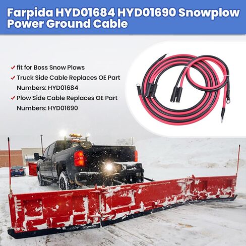 HYD01684 HYD01690 Snow Plow Power Ground Cable Truck and Plow Side Repair Harness Fit for BOSS Plows Snow Plow Harness Repair Kit in Saudi Arabia