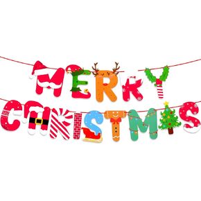KatchOn, Glitter Merry Christmas Banner with Garland - Large 10 Feet, 3 Strings | Snowflake Garland, Christmas Fireplace Banner | Christmas Decorations, Christmas Party Decorations, Christmas Backdrop