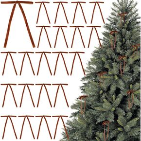 48 PCS Velvet Bows for Christmas Tree, Burgundy Vintage Wreath Bows Rustic Crafts Gift Bows Handmade Decorative Ribbon Bow Pre-Shaped Bows for Xmas Home Decor Birthday Party