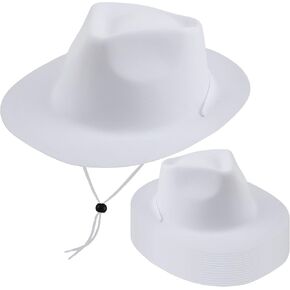 15 Pack Plastic Western Cowgirl Costume Hats for Adults - Party Dress Up Accessories for Men and Women