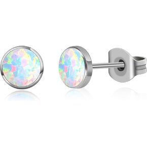 TGNEL Hexagon Druzy Earrings Titanium Earrings for Women Men, Fashion Crushed Crystal Geometric Stud Earrings for Sensitive Ears