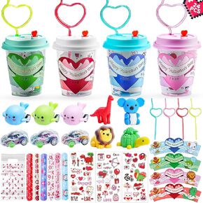 AYGXU 24 pcs Valentines Day Gifts for Kids classroom school- kids valentines day cards,stationary set，valentine exchange valentines day party favors for kids boys girls,Valentines goody bag filler.