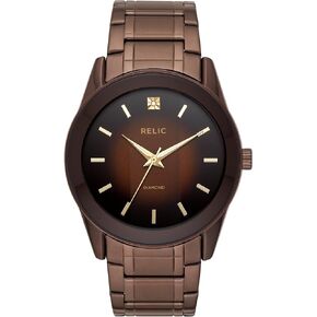 Relic by Fossil Men's Rylan Three-Hand Gunmetal Watch and Black Metal Card Case Gift Set (Model: ZR97014)