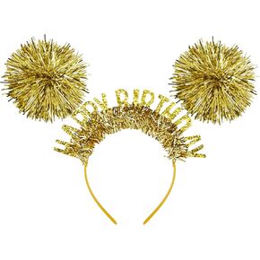 CUBACO Pom Pom Headband Birthday Headband For Women Hair Loop Cosplay Crazy Hair Day Accessories For Girls Birthday Gifts For Women Pink Accessories (Pink)