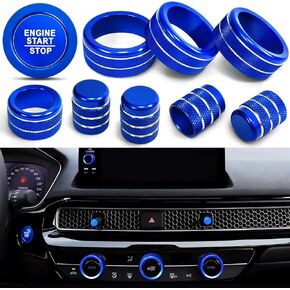 AC Climate Control Knob Cover,Vent Lever Trim Cover,Volume Knob Cover,Start Stop Push Button Cover for Honda Civic Accessories 2022-2024 for Honda CRV 2023 2024,10Pcs (Red)