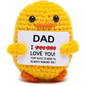 Artlunar Funny Positive Duck Doll Emotional Support Duck Emotional Support Crochet Female Inspirational Gifts Birthday Cute Duck Home Decor (I Duck Love You)