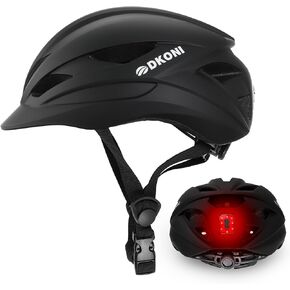 Bike Helmet Adult Urban:Bicycle Helmet for Men Women with USB Charge Detachable Taillight Helmets for Commuter Cycling Scooters