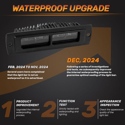 DERI 7 بوصة فلوش ماونت LED القرون، 2PCS 6000LM دافق جبل ضوء بار ماء القيادة ضوء الضباب ضوء عكس الضوء الاحتياطية بقعة ضوء LED ضوء العمل لشاحنة الطرق الوعرة SUV 4x4 ATV UTV in Kuwait