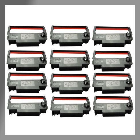 ERC-30/34 / 38 Black and Red Ink Ribbon Cartridge Roller Replacement Receipt Kitchen Printer Compatible with Epson TM-200, TMU-220, TMU-230, Bixolon, SNBC SRP-275, SRP-270, BTP-M280 (6 Pack) in Saudi Arabia