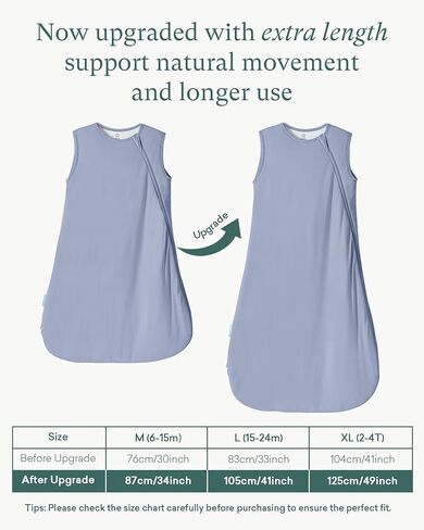 PurComfy Supersoft Bamboo Viscose Sleep Sack, 1.0 TOG Baby Sleeping Bag | Ideal For Sensitive Skin, 2-Way Zipper, All Season Baby Wearable Blanket, Neutral for Boy Girl in Saudi Arabia