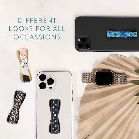LOVEHANDLE Universal Phone Grip for Most Smartphones, Mini Tablets and Cases, Happy Daisy Design Elastic Strap with Blue Base, lh-01-happydaisy in Saudi Arabia