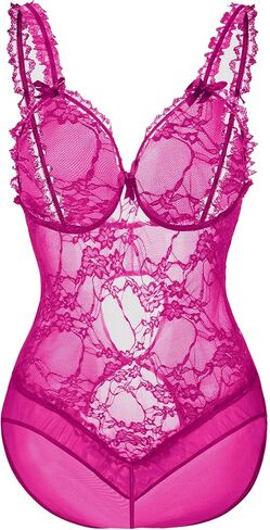 لانجري دانتيل مثير للنساء، قطعة واحدة، اسود in Kuwait