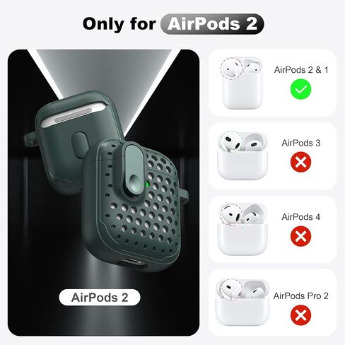 غطاء حافظة AirPods مع مجموعة تنظيف، تصميم قفل مضاد للسقوط، حماية قوية من السقوط، ألياف كربون سوداء لعلبة شحن Apple AirPods الجيل الثاني الأول، أسود in Kuwait
