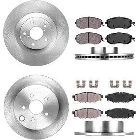 ‎Callahan Brake Kit for Subaru XV Crosstrek Forester Drilled and Slotted Brake Rotors Brakes Pad Front and Rear Replacement : 11.55" inch Front and 10.79" inch Rear Rotors