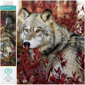 DIAMOND DOTZ ® - Autumn Wolf, Full Drill, Square Dotz, Diamond Painting Kits, Diamond Art Kits for Adults, Gem Art, Diamond Art, Kits, 16.5"x22.4"