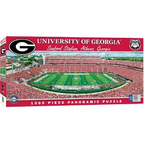 MasterPieces 1000 Piece Sports Jigsaw Puzzle - NCAA Georgia Bulldogs Center View Panoramic - 13"x39"