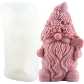 Faceless Santa Claus Candle Molds Gnome Silicone Molds Christmas Dwarf Mold Christmas Resin Casting Mold for Candle Home Decorate Mold Candle Making Wax Candles Resin Clay Craft