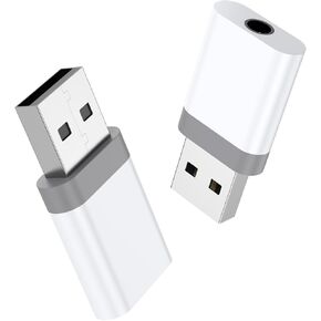 USB to 3.5mm Audio Jack Adapter, with TRRS 4-Pole Mic-Supported USB to Headphone AUX Adapter Compatible with Headset Windows, Desktops, Laptop, MAC, Linux, PS5, PS4, PC and More Devices in Kuwait