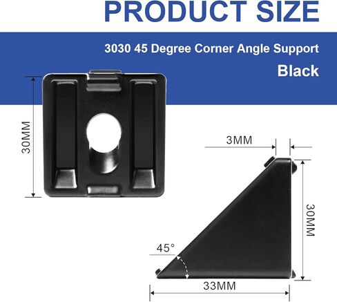 24pcs 2020 Aluminum Extrusion Corner Bracket 2020 Hardware V-Slot Accessories T-Slot with Screws for 8020 Aluminum Profile 3D Printer Accessories Black in Kuwait
