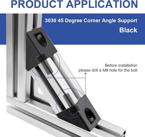24pcs 2020 Aluminum Extrusion Corner Bracket 2020 Hardware V-Slot Accessories T-Slot with Screws for 8020 Aluminum Profile 3D Printer Accessories Black in Kuwait