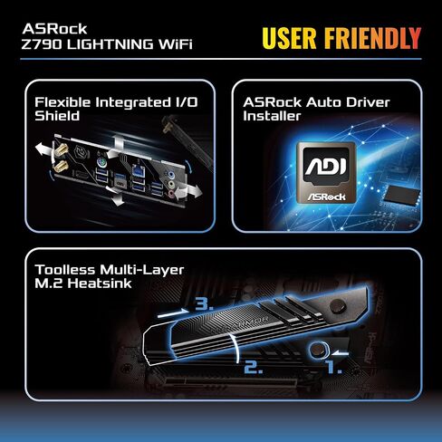 ASRock Z790 Lightning WiFi (Phantom Gaming) 14th, 13th & 12th Gen Intel® Core™ Processors (LGA1700) DDR5 Windows® 10 64-bit / 11 64-bit Motherboard in Saudi Arabia