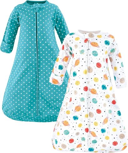 Hudson Baby Unisex Baby Cotton Wearable Sleeping Bag, Sack, Blanket, Boy Dino World Long Sleeve, 0-3 Months in Saudi Arabia