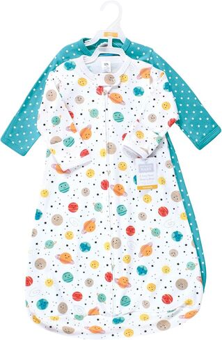 Hudson Baby Unisex Baby Cotton Wearable Sleeping Bag, Sack, Blanket, Boy Dino World Long Sleeve, 0-3 Months in Saudi Arabia