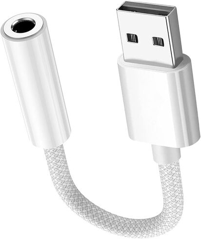 محول مقبس صوت USB إلى 3.5 مم، مع TRRS 4-Pole Mic-Support USB إلى محول AUX لسماعات الرأس متوافق مع سماعات الرأس Windows وأجهزة الكمبيوتر المكتبية والكمبيوتر المحمول وMAC وLinux وPS5 وPS4 والكمبيوتر الشخصي والمزيد من الأجهزة in Kuwait