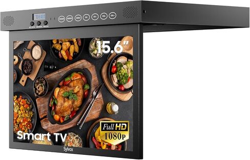 SYLVOX Kitchen TV,15.6 inch Under Cabinet TV, Televison for Kitchen, Smart TV Built-in APP Store, Support WiFi Bluetooth, 1080P Small TV for RV Camper, Bedroom, Boat in Kuwait