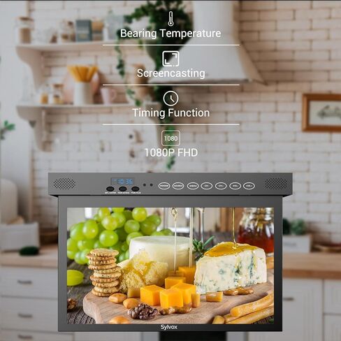 SYLVOX Kitchen TV,15.6 inch Under Cabinet TV, Televison for Kitchen, Smart TV Built-in APP Store, Support WiFi Bluetooth, 1080P Small TV for RV Camper, Bedroom, Boat in Kuwait
