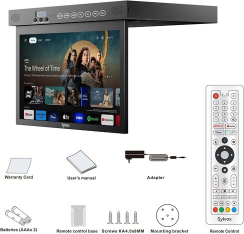 SYLVOX Kitchen TV,15.6 inch Under Cabinet TV, Televison for Kitchen, Smart TV Built-in APP Store, Support WiFi Bluetooth, 1080P Small TV for RV Camper, Bedroom, Boat in Kuwait