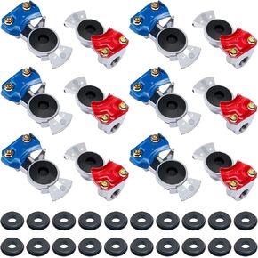 Glad Hands Set 20 pcs Glad Hand Seals Universal Gladhand Aluminum Emergency Air Hose Brake Coupling Service Handshake Set for Truck Semi Trailer RVs 6 pcs Red 6pcs Blue