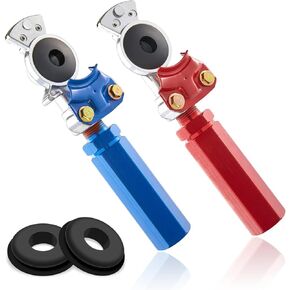 Air Hose Glad Hand with Grips and Seals, Heavy Duty Gladhand Handles Kit for Semi Trucks Trailers or Tractors, Glad Coupler with Extension Handle for Trailer Air Brake Systems