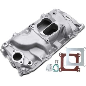 A-Premium Dual Plane Intake Manifold Compatible with Chevy 396-502 BBC, fits for Chevrolet Camaro Corvette Suburban & GMC G-Series CK Pickup, Suburban, [Idle-6000], Carbureted Aluminum, Replace# 53001