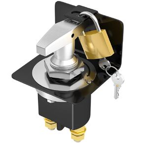 Joinfworld 500A Heavy Duty Battery Disconnect Switch with Lockout Plate Battery Cut Off Switch 12V-36V Kill Switch for Car Fixed Handle Isolator for Truck, Automotive, RV, UTV, Boat