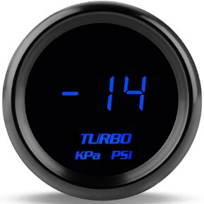 WATERWICH 2" 52mm Turbo Boost Gauge KPA/PSI Blue for Car Truck Marine Vehicle Automotive