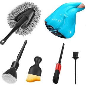Car Interior Duster Detail Brush Cleaning Gel Kit, Soft Dash Vent Dusting Car Slime Putty Detailing Brushes Accessories Essentials Supplies Tools for Auto,Truck,SUV,RV