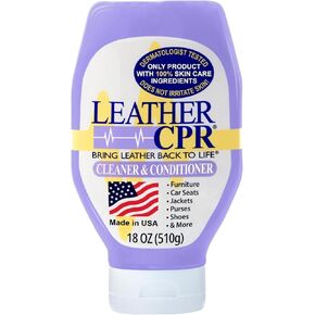 Leather CPR 2-in-1 Leather Cleaner and Conditioner - Leather Cream Cleaner for Couches, Furniture, Purses, Handbags, Shoes, Boots, & Car Interiors - Clean, Condition & Restore Leather Products - 18oz