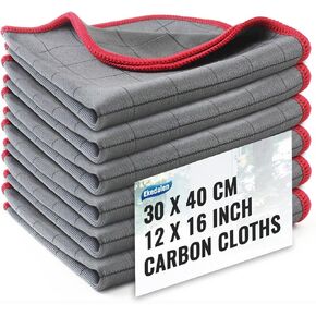Glass Cleaning Cloth Lint Free Window Mirror Polishing Streak Free Microfiber Kitchen Rags Esay Clean Miracle Cloths Reusable & Washable, 12'' x 16'', Pack of 8